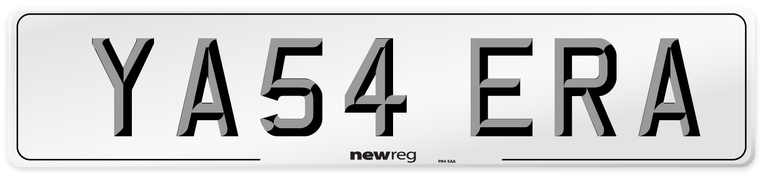 YA54 ERA Number Plate from New Reg